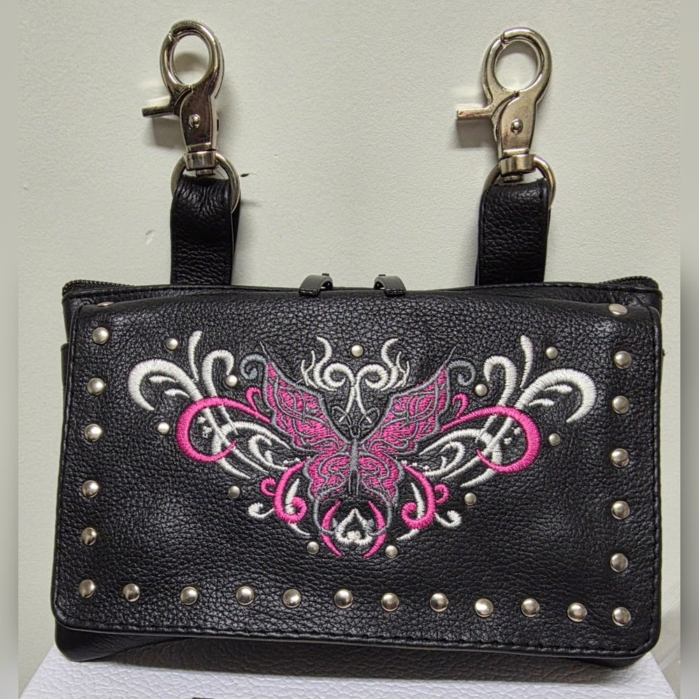 BIKER LEATHER GEAR Women's Leather Belt Loop Biker Pouch NWOT